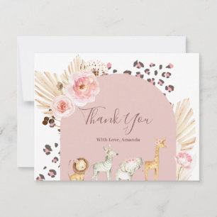 Bohemian Woodland animals Thank You Card