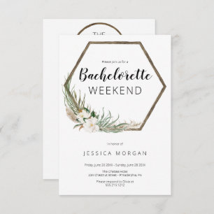 Bohemian Wreath Bachelorette Party Invite Card