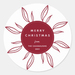 Bohemian Wreath Holiday Classic Round Sticker