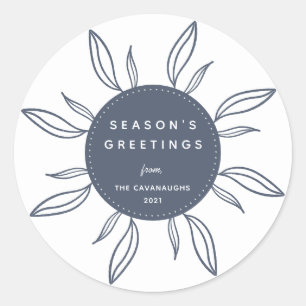 Bohemian Wreath Holiday Classic Round Sticker