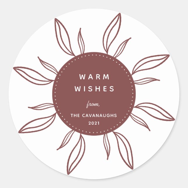 Bohemian Wreath Holiday Classic Round Sticker (Front)