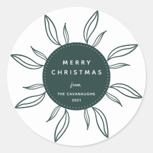 Bohemian Wreath Holiday Classic Round Sticker