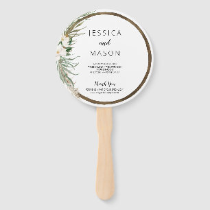 Bohemian Wreath Wedding Fan Program