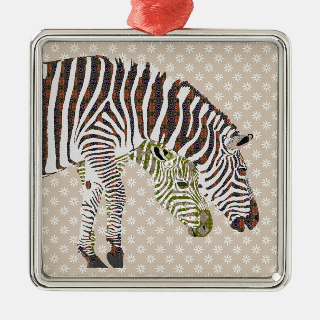 Bohemian Zebras Ornament (Front)