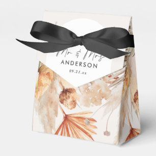 Bohenian boho rust terracotta wedding favour box