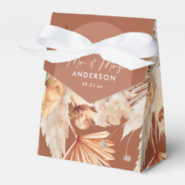 Bohenian boho rust terracotta wedding favour box