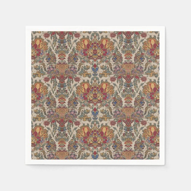 Boho 17th Century Indian Repro Pattern  Napkin (Front)