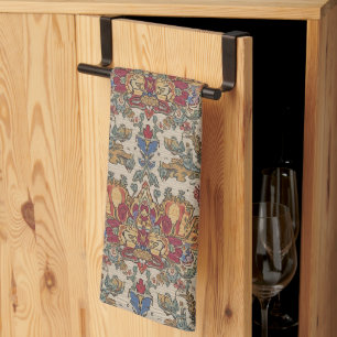 Boho 17th Century Indian Repro Pattern Tea Towel
