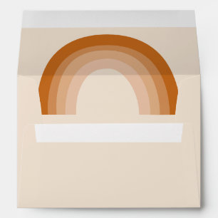 Boho 70s Rainbow Terracotta Couples Baby Shower   Envelope