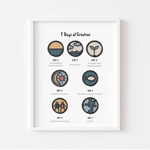 Boho 7 days of creation poster