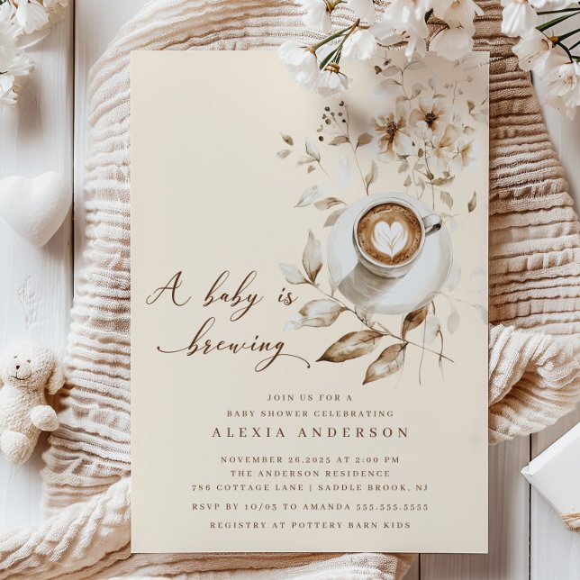 Boho A Baby Is Brewing Baby Shower  Invitation (Creator Uploaded)