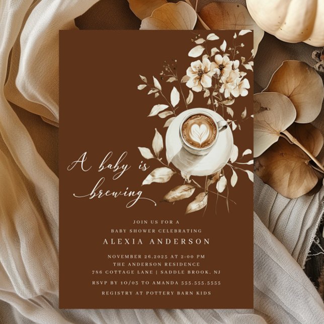 Boho A Baby Is Brewing Baby Shower  Invitation (Creator Uploaded)