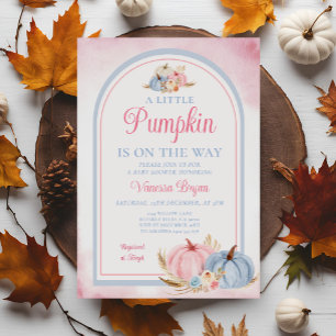 Boho A little Pumpkin Is on the way Baby Shower Invitation