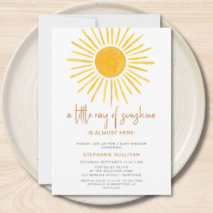 Boho A Little Ray of Sunshine Baby Shower Invitation