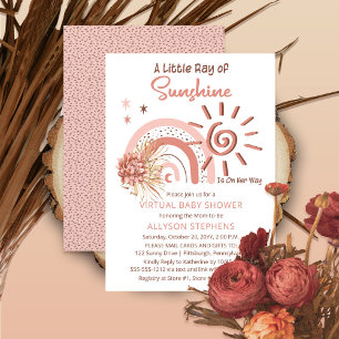 Boho A Little Ray of Sunshine Virtual Shower  Invitation