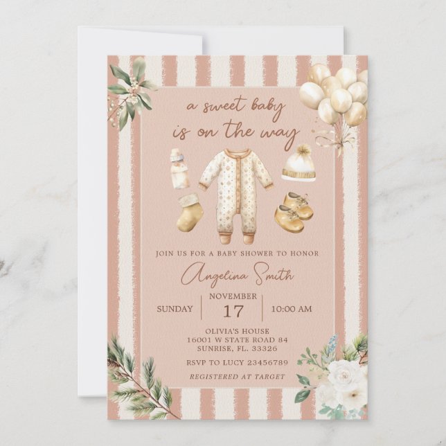 Boho A Sweet Baby is on the way Baby shower Invitation (Front)
