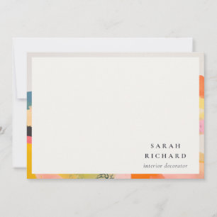 Boho Abstarct Moutain Landscape Pink Blue Orange Card