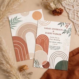 Boho Abstract Arch Wedding Invitation