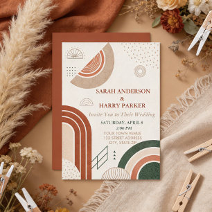 Boho Abstract Arch Wedding Invitation