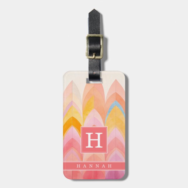 Boho Abstract Art Luggage Tag (Front Vertical)