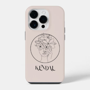 Boho Abstract Art Woman Illustration , Earthy Tone iPhone 14 Pro Case