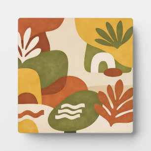 Boho Abstract Botanical Art Plaque