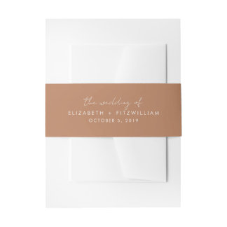 Boho Abstract | Caramel Mocha Couples Wedding Of Invitation Belly Band
