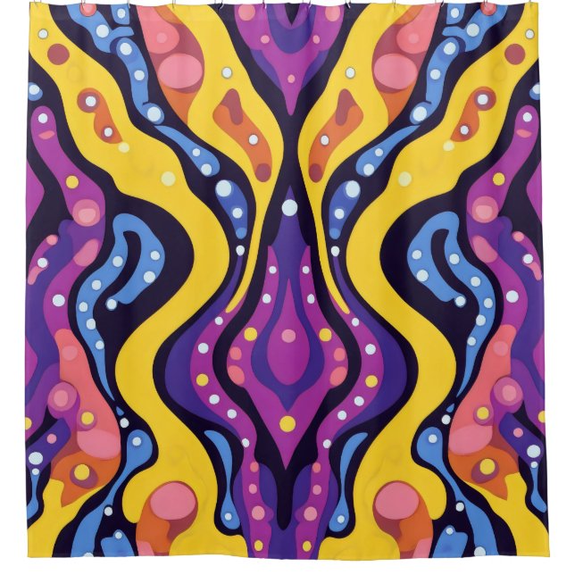 Boho Abstract colourful 11 Shower Curtain (Front)