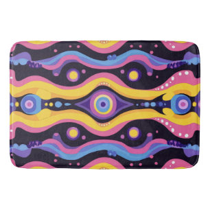 Boho Abstract colourful 3 Bath Mat
