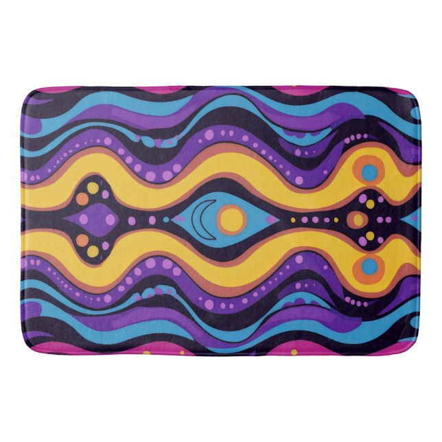 Boho Abstract colourful 4 Bath Mat (Front)