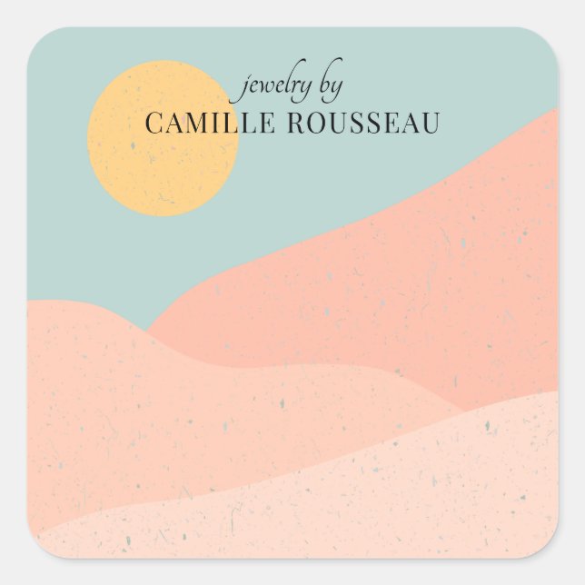 Boho Abstract Desert Sunrise Product Label (Front)
