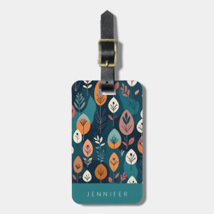 Boho Abstract Floral Luggage Tag