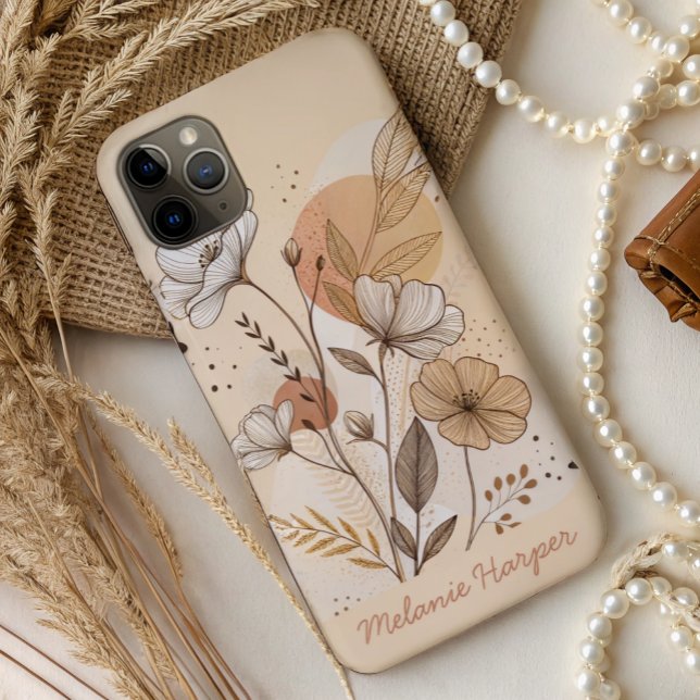 boho abstract floral monogram  Case-Mate iPhone case (Creator Uploaded)