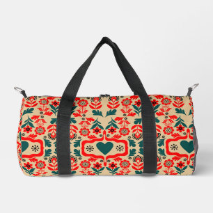 Boho Abstract Flower Art Duffle Bag