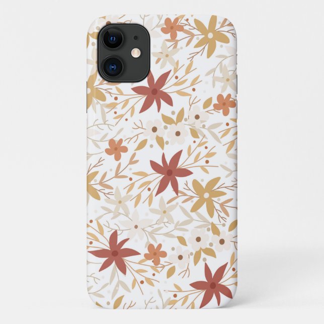 Boho abstract flowers harvest gold rust bone  Case-Mate iPhone case (Back)