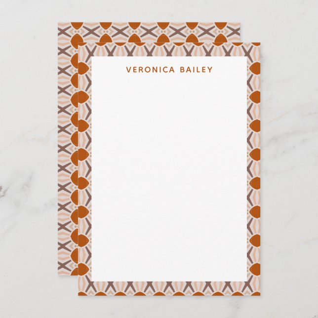 Boho Abstract Geometric Desert Terracotta Personal Card (Front/Back)