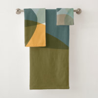 Boho Abstract Geometric Shapes Blue and Yellow