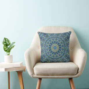 Boho Abstract Groovy Van Gogh Starry Night Mandala Cushion