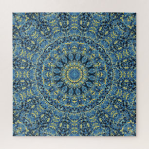 Boho Abstract Groovy Van Gogh Starry Night Mandala Jigsaw Puzzle