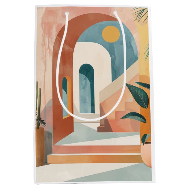 Boho Abstract Landscape (10) Medium Gift Bag (Front)