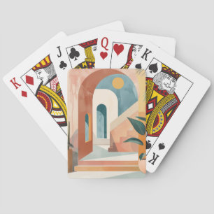 Boho Abstract Landscape (10) Playing Cards