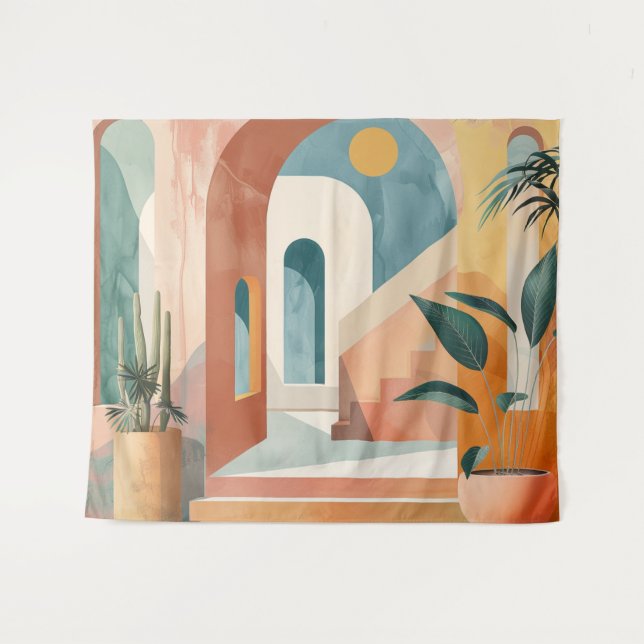 Boho Abstract Landscape (10) Tapestry (Front (Horizontal))