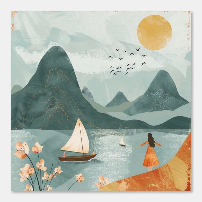 Boho Abstract Landscape (11) Wallpaper (Front)