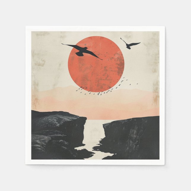 Boho Abstract Landscape (12) Napkin (Front)