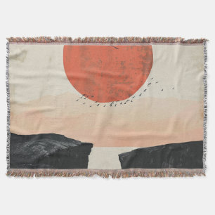 Boho Abstract Landscape (12) Throw Blanket
