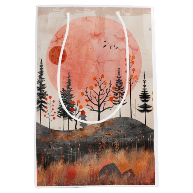 Boho Abstract Landscape (13) Medium Gift Bag (Front)