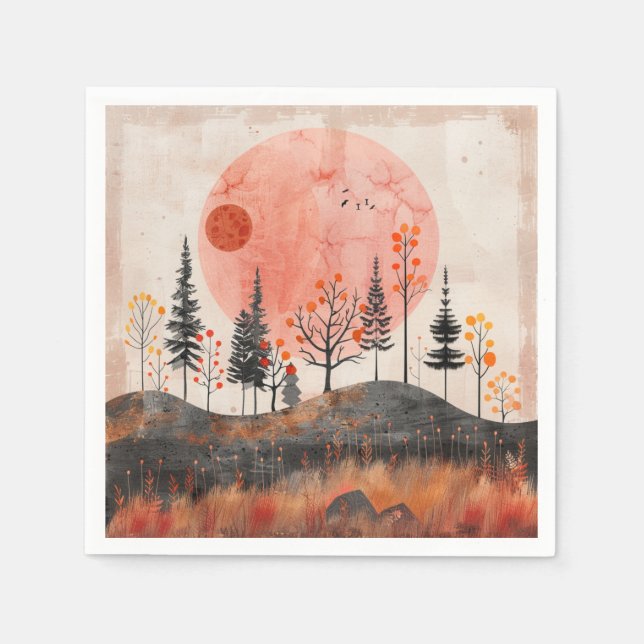 Boho Abstract Landscape (13) Napkin (Front)