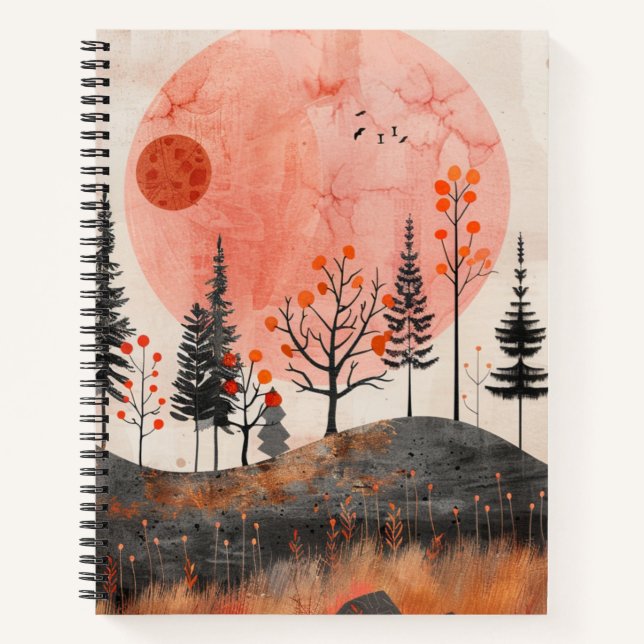 Boho Abstract Landscape (13) Notebook (Front)