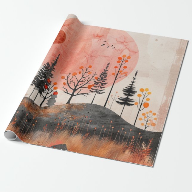 Boho Abstract Landscape (13) Wrapping Paper (Unrolled)