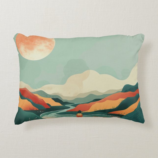Boho Abstract Landscape (14) Decorative Cushion (Front)